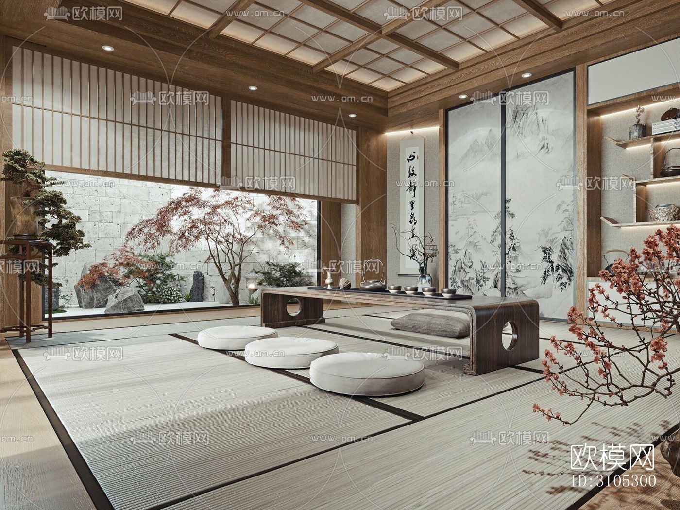 日式茶室效果图下载（渲染图5）