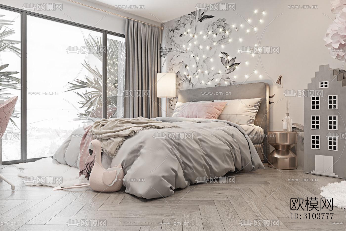 北欧儿童房效果图下载（渲染图2）