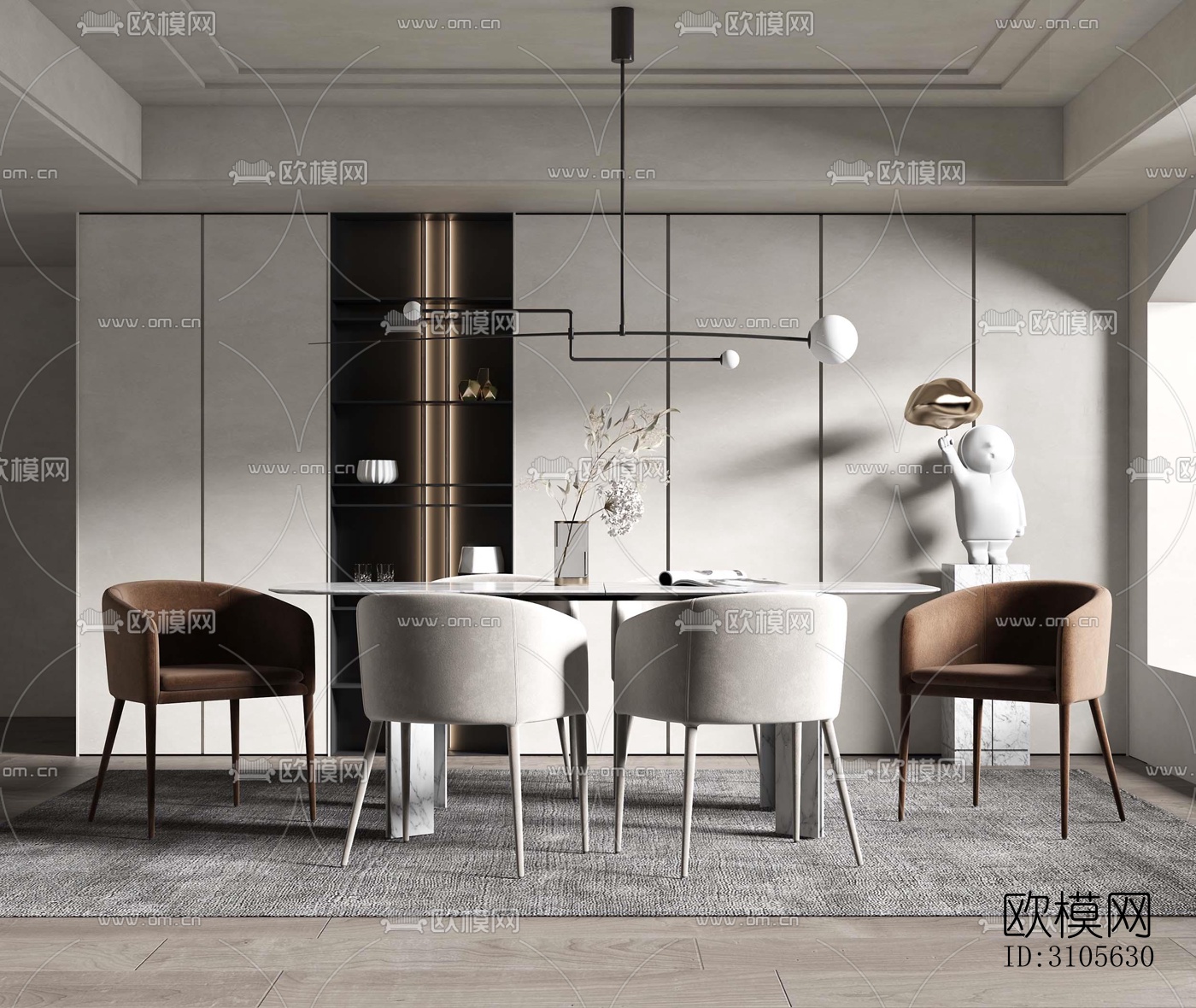 现代餐厅效果图下载（渲染图5）
