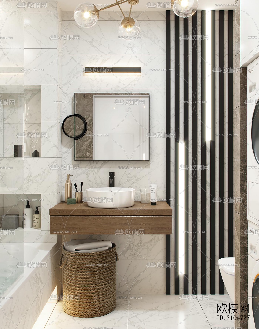 现代卫生间效果图下载（渲染图3）