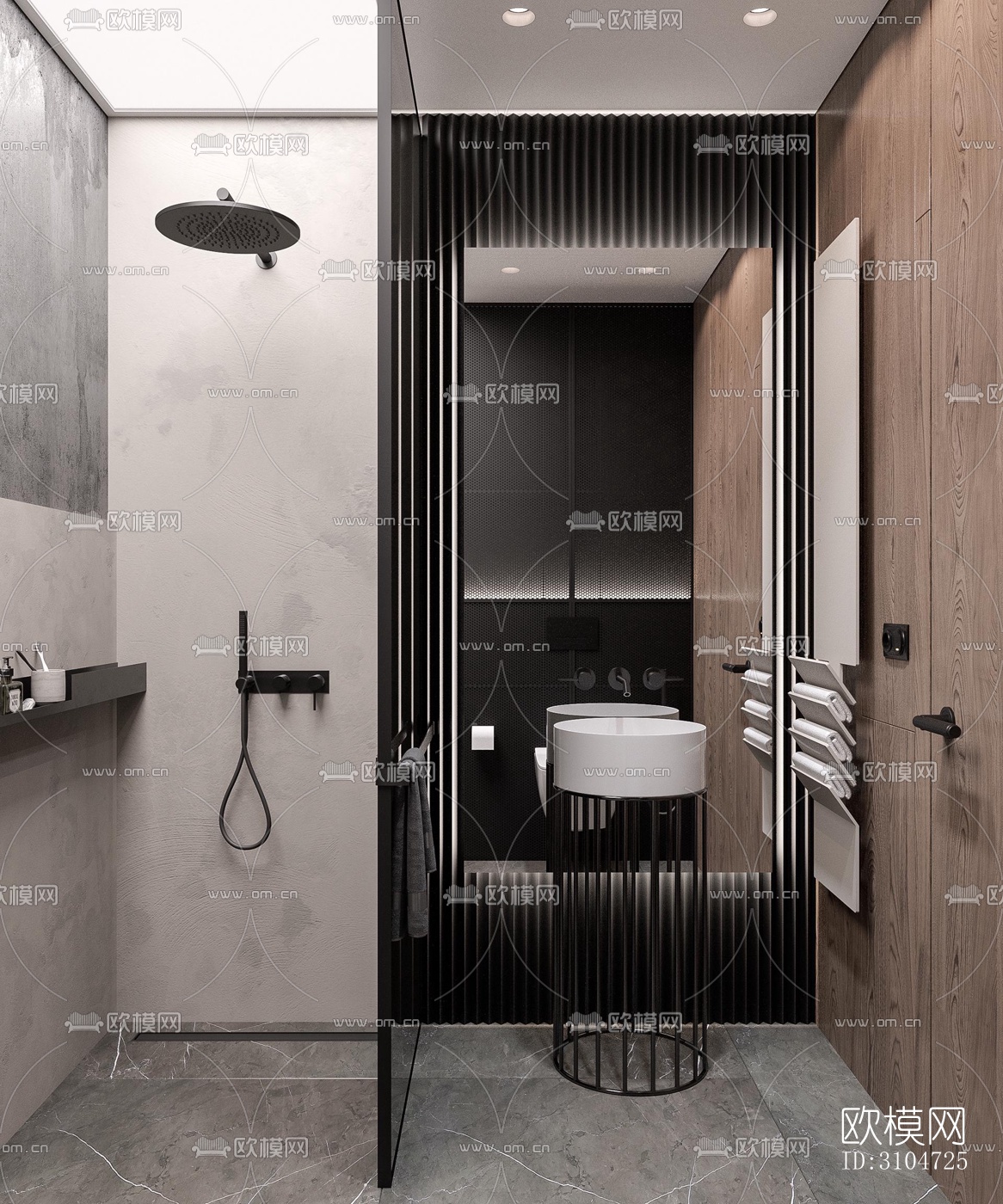 现代卫生间效果图下载（渲染图4）