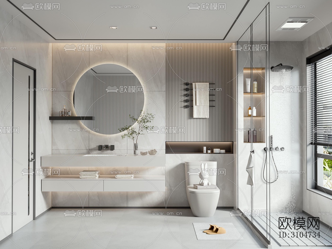 现代卫生间效果图下载（渲染图4）