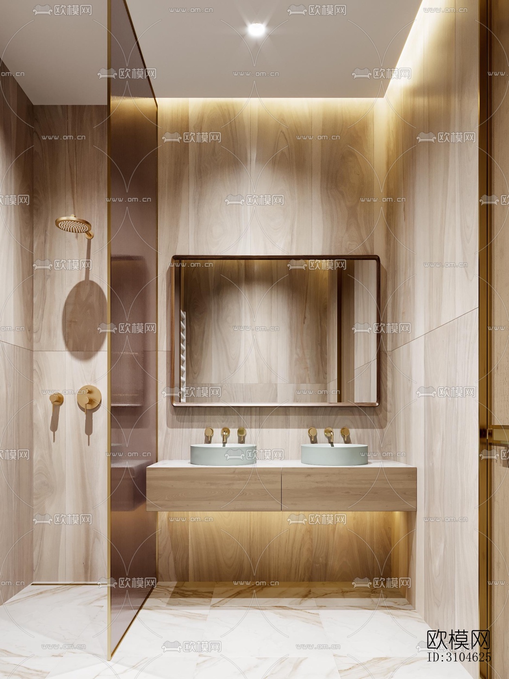 现代卫生间效果图下载（渲染图2）