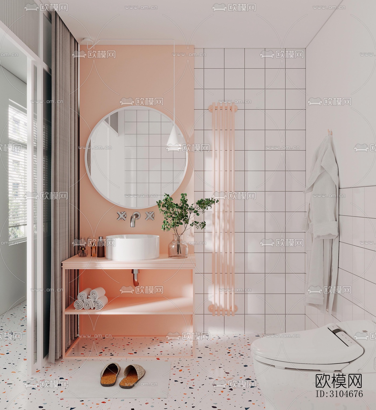 现代卫生间效果图下载（渲染图2）