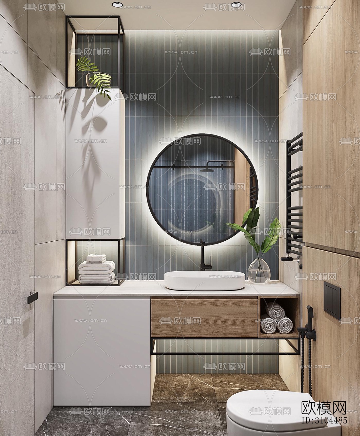 北欧卫生间效果图下载（渲染图2）