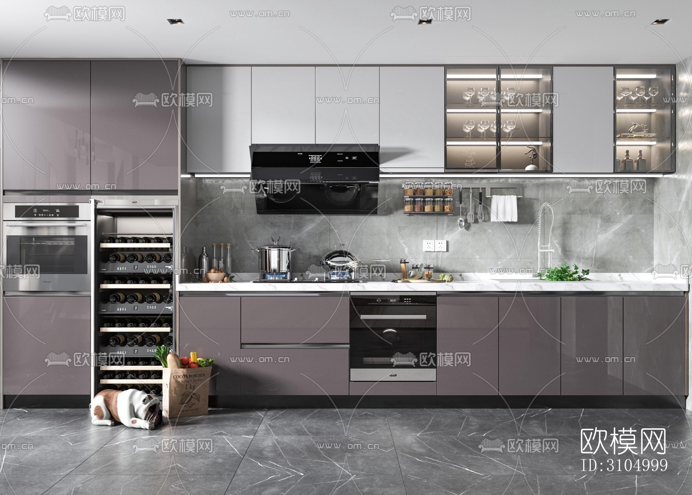现代厨房效果图下载（渲染图4）