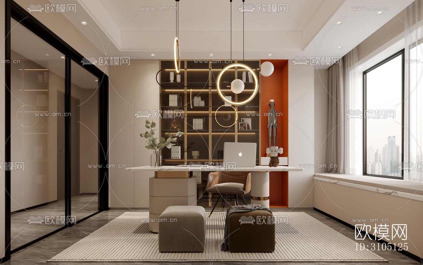 现代平层效果图下载（渲染图5）