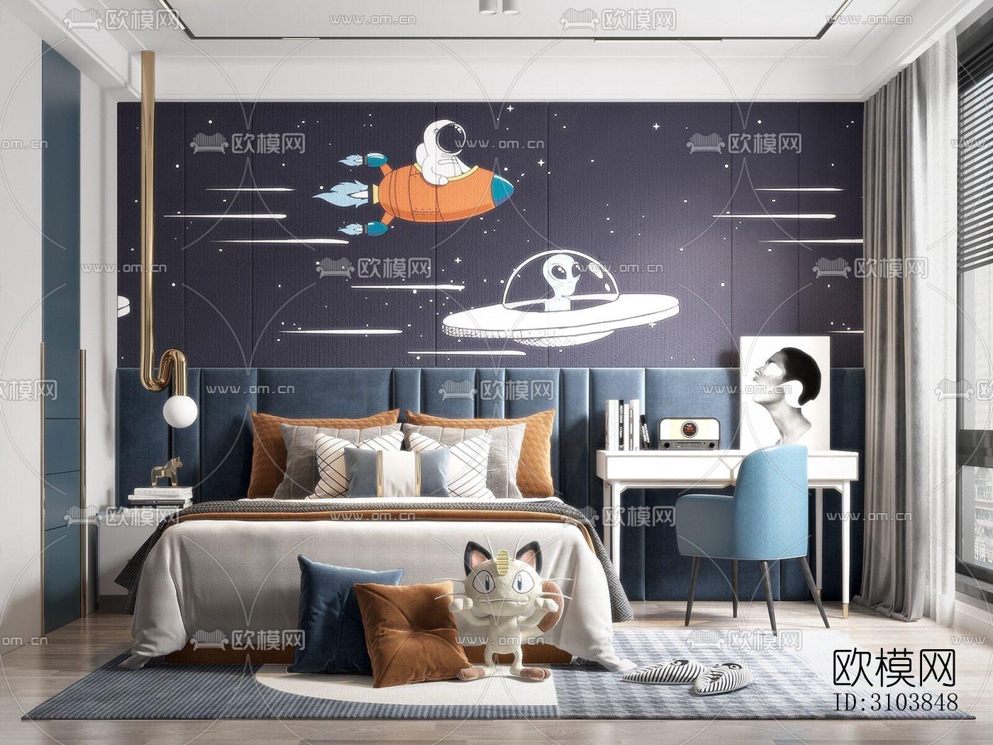 北欧儿童房效果图下载（渲染图3）