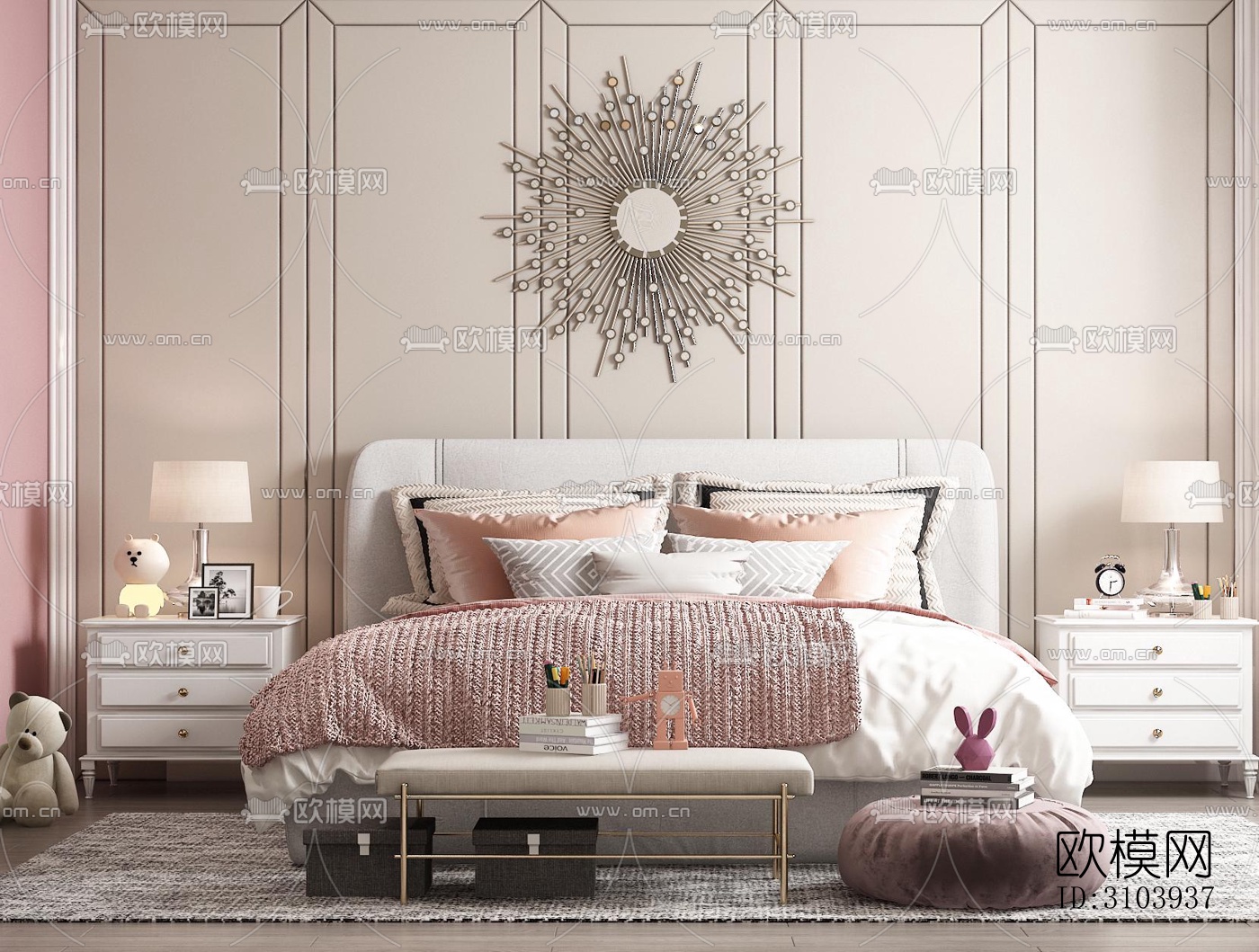 欧式儿童房效果图下载（渲染图3）