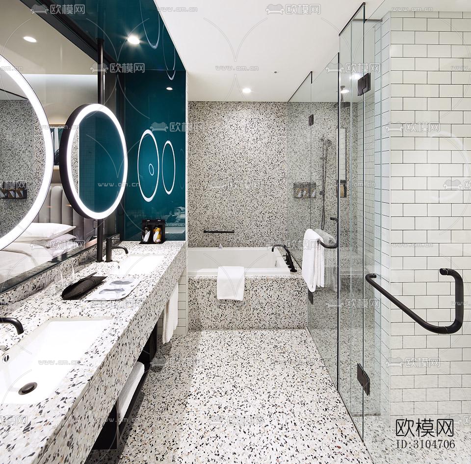 现代卫生间效果图下载（渲染图4）