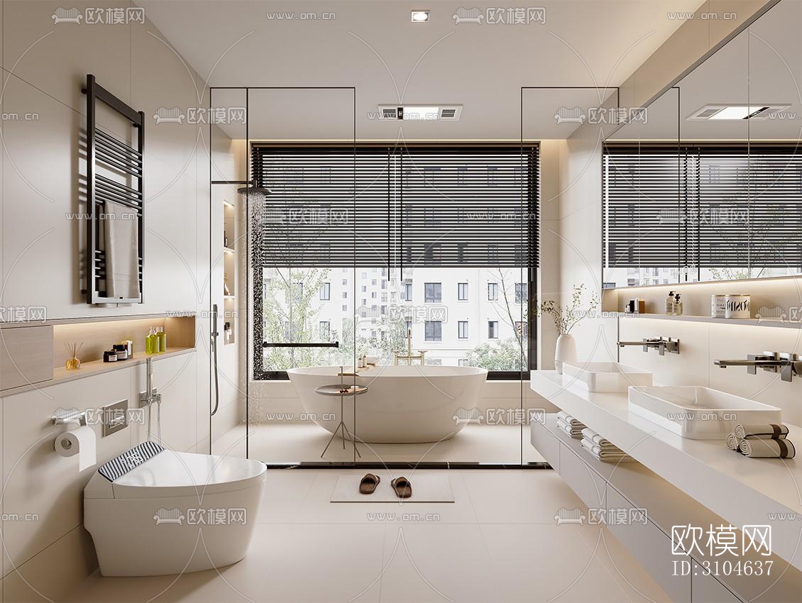 现代卫生间效果图下载（渲染图5）