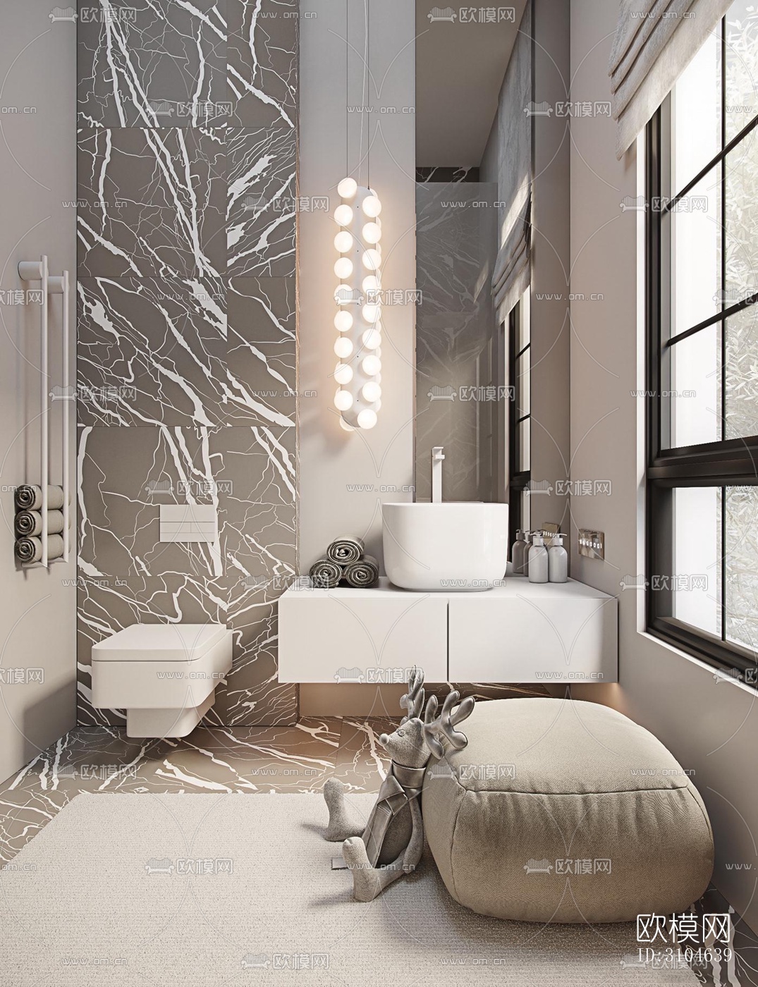 现代卫生间效果图下载（渲染图4）