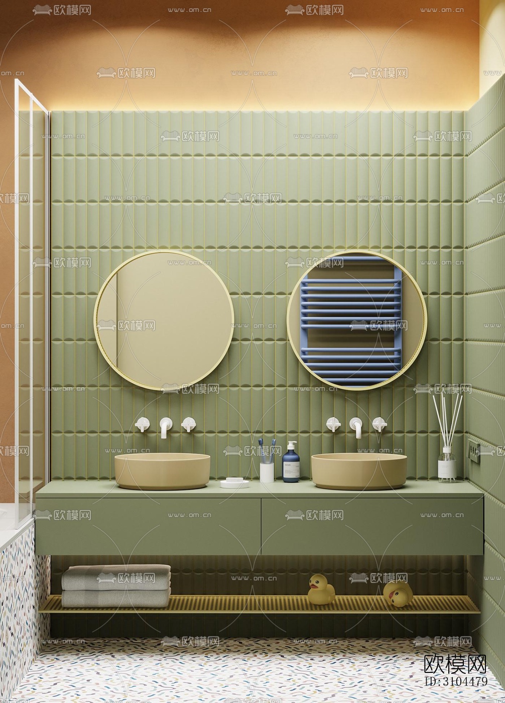 北欧卫生间效果图下载（渲染图1）