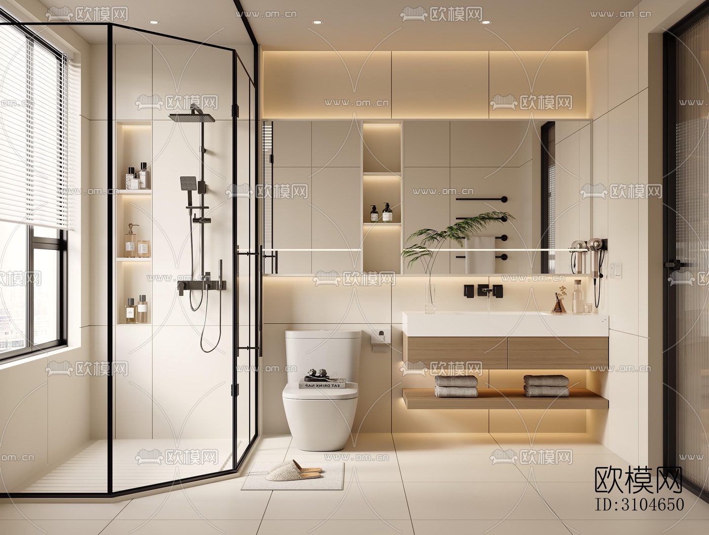 现代卫生间效果图下载（渲染图5）