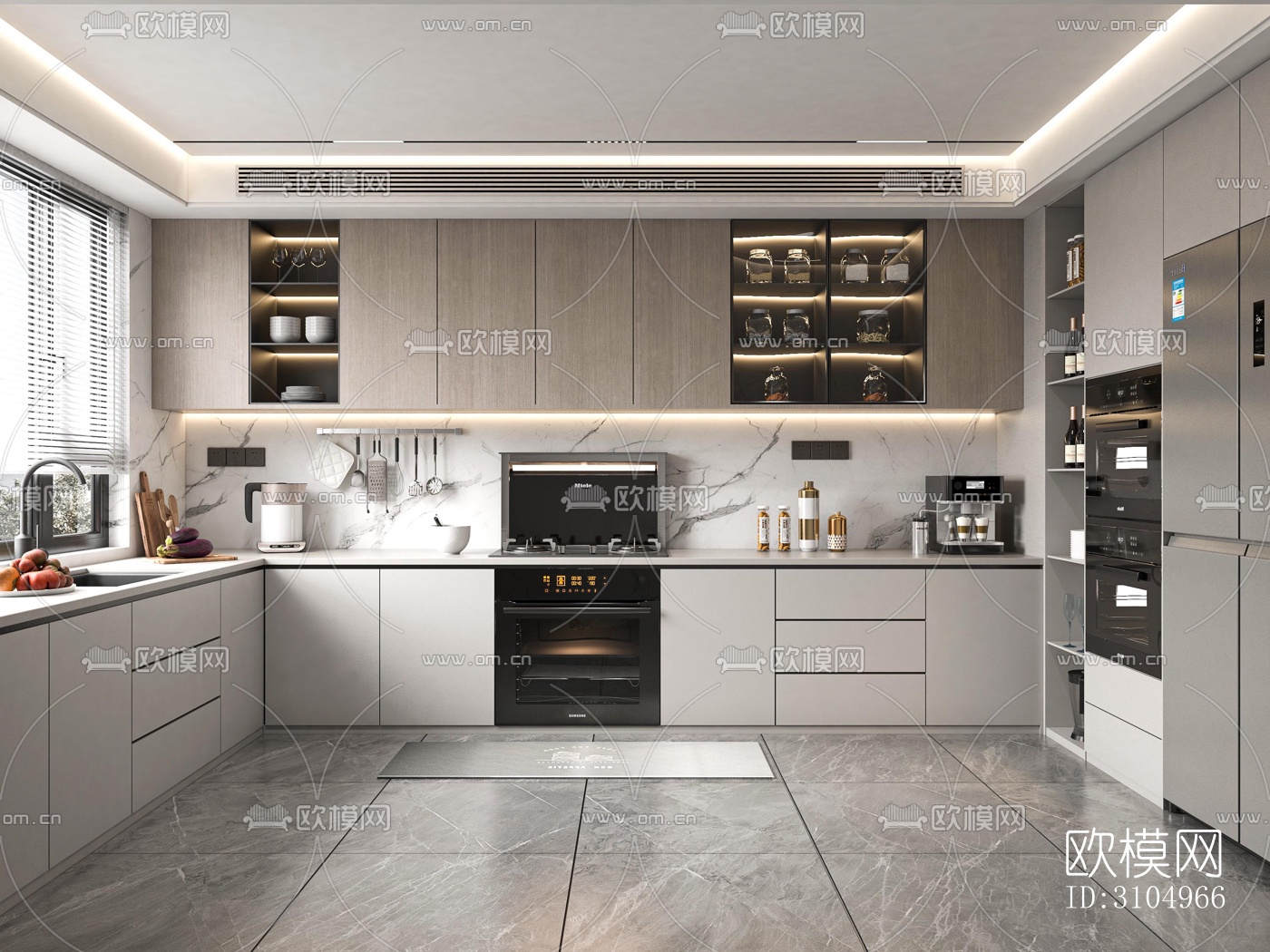 现代厨房效果图下载（渲染图5）
