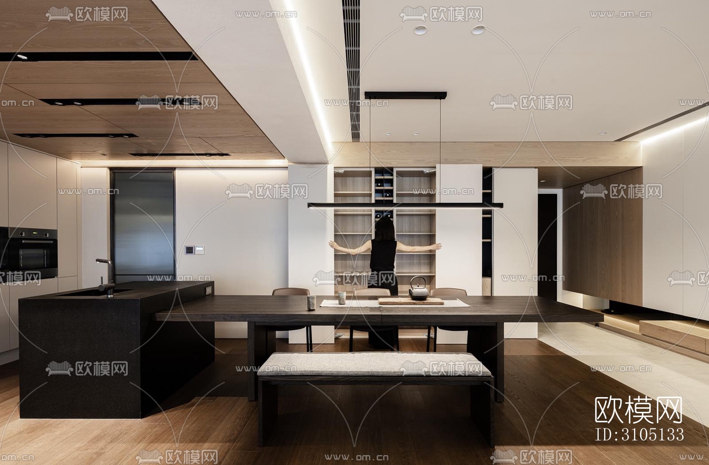 现代平层效果图下载（渲染图6）