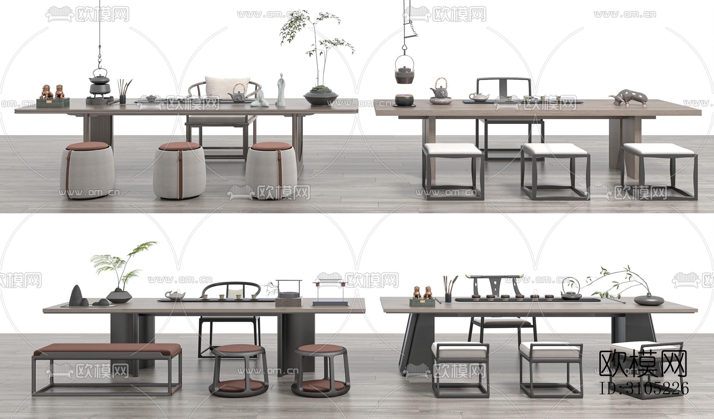 新中式茶室效果图下载（渲染图5）