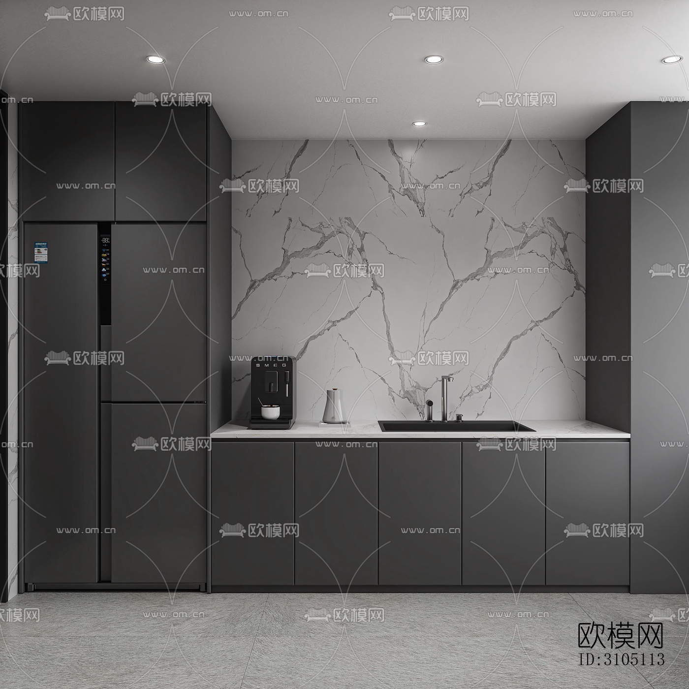 现代平层效果图下载（渲染图2）