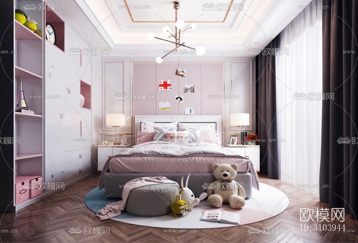 欧式儿童房效果图下载（渲染图1）