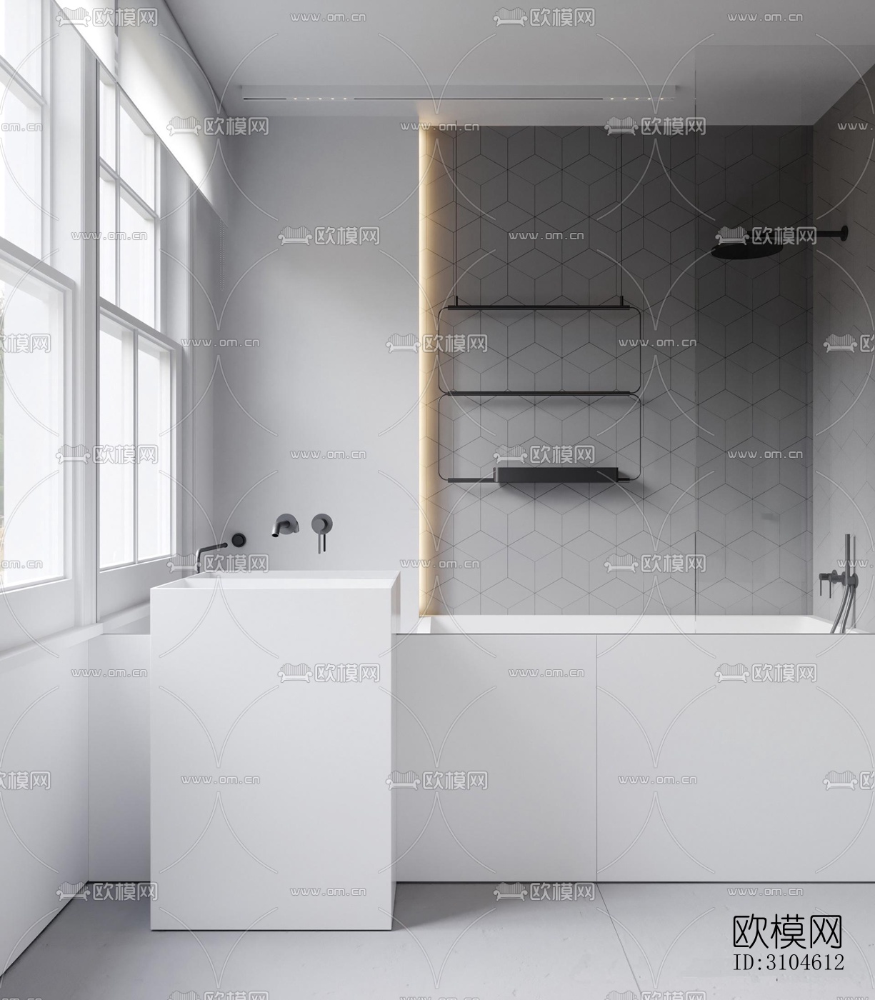 现代卫生间效果图下载（渲染图3）