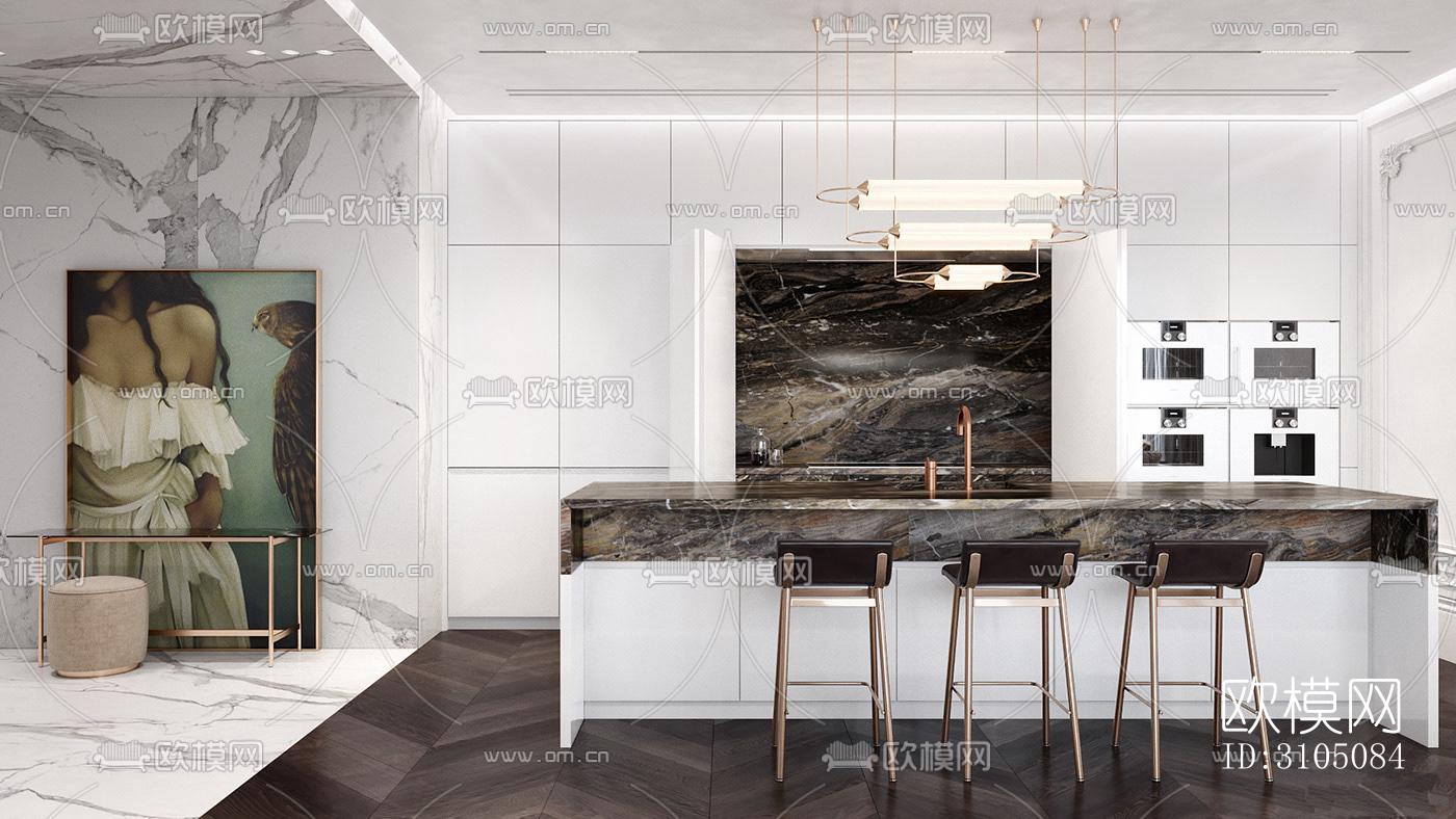 高级灰厨房效果图下载（渲染图5）