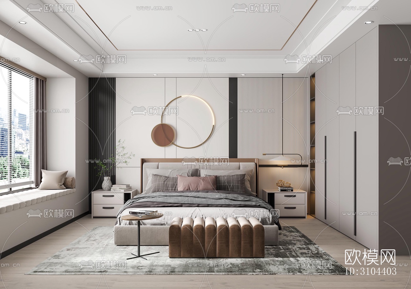 现代卧室效果图下载（渲染图4）