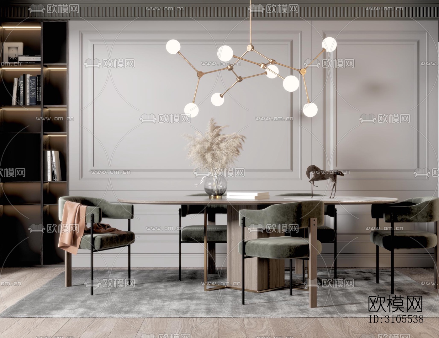 现代餐厅效果图下载（渲染图3）