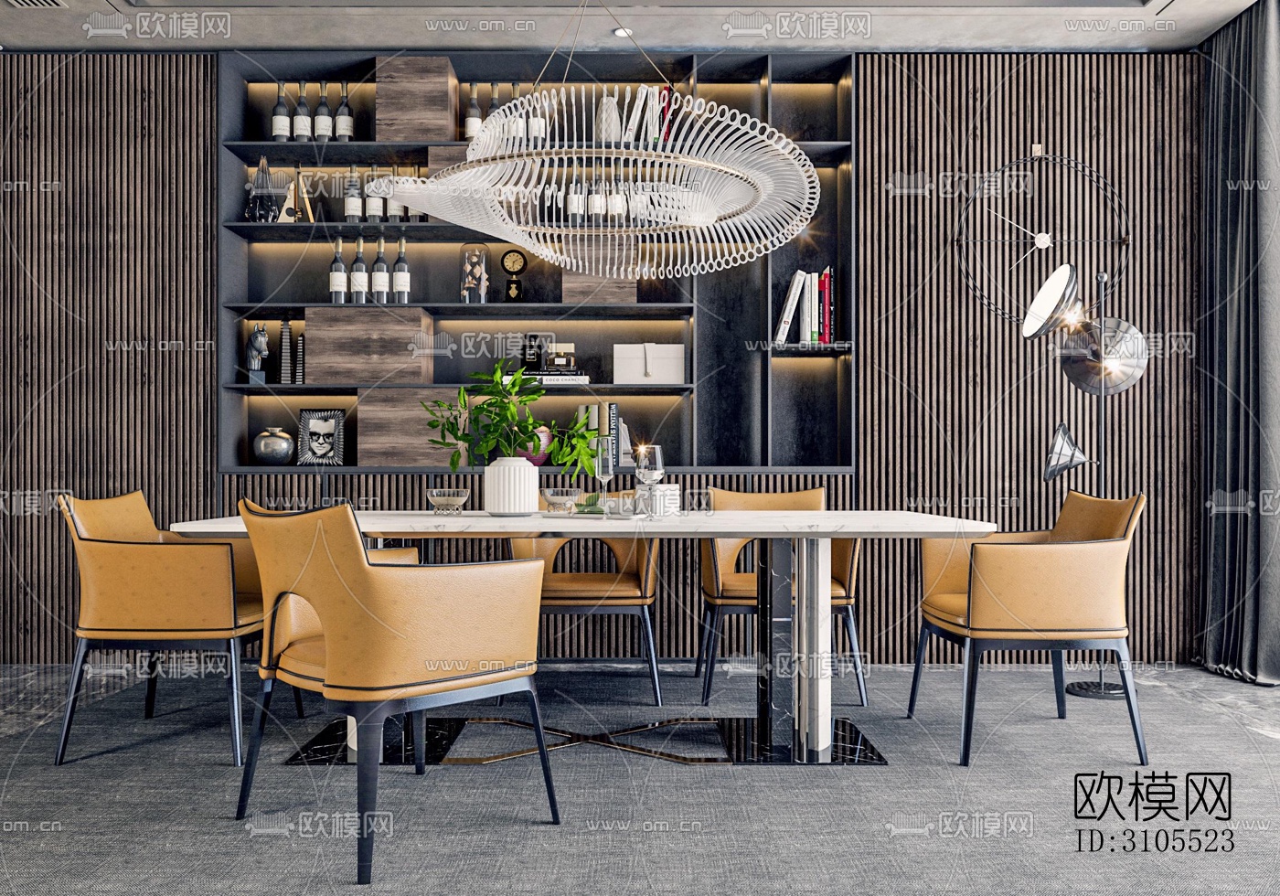 现代餐厅效果图下载（渲染图5）