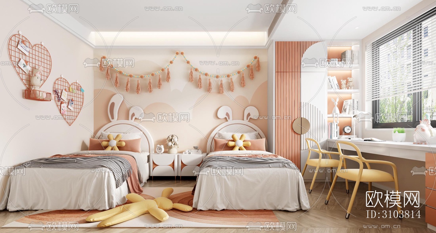 北欧儿童房效果图下载（渲染图3）