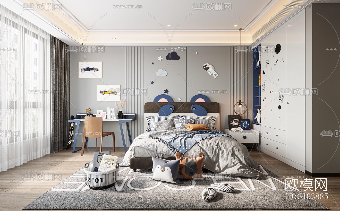 北欧儿童房效果图下载（渲染图4）