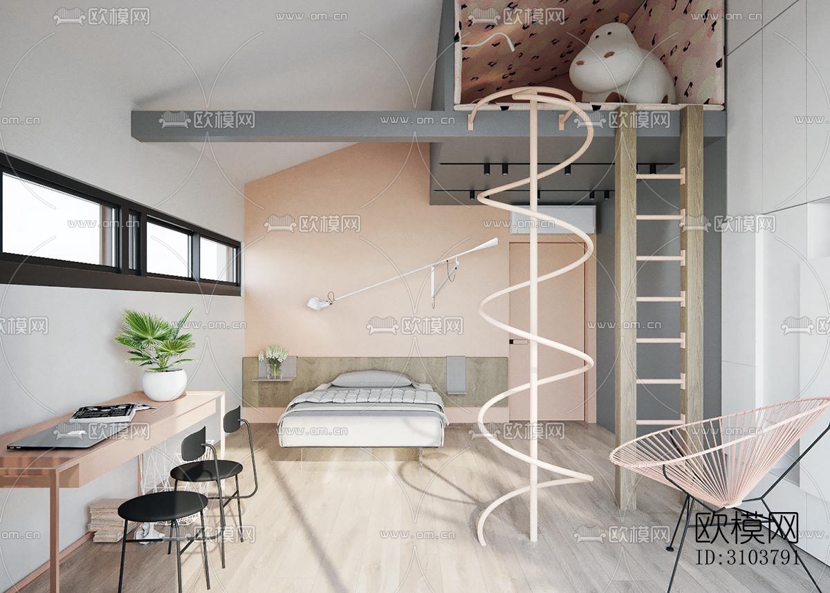 北欧儿童房效果图下载（渲染图5）