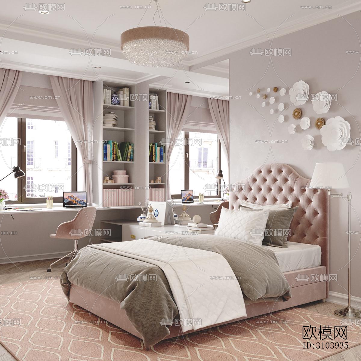 欧式儿童房效果图下载（渲染图5）