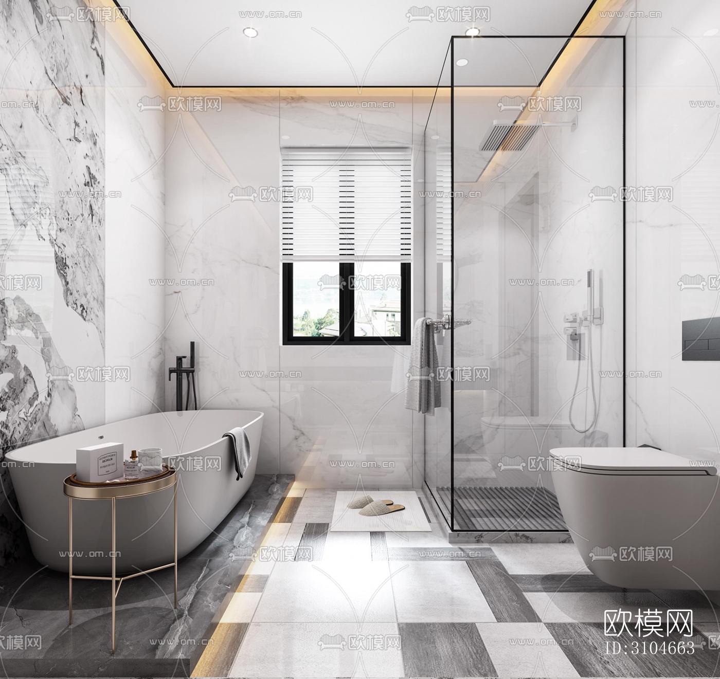 现代卫生间效果图下载（渲染图3）