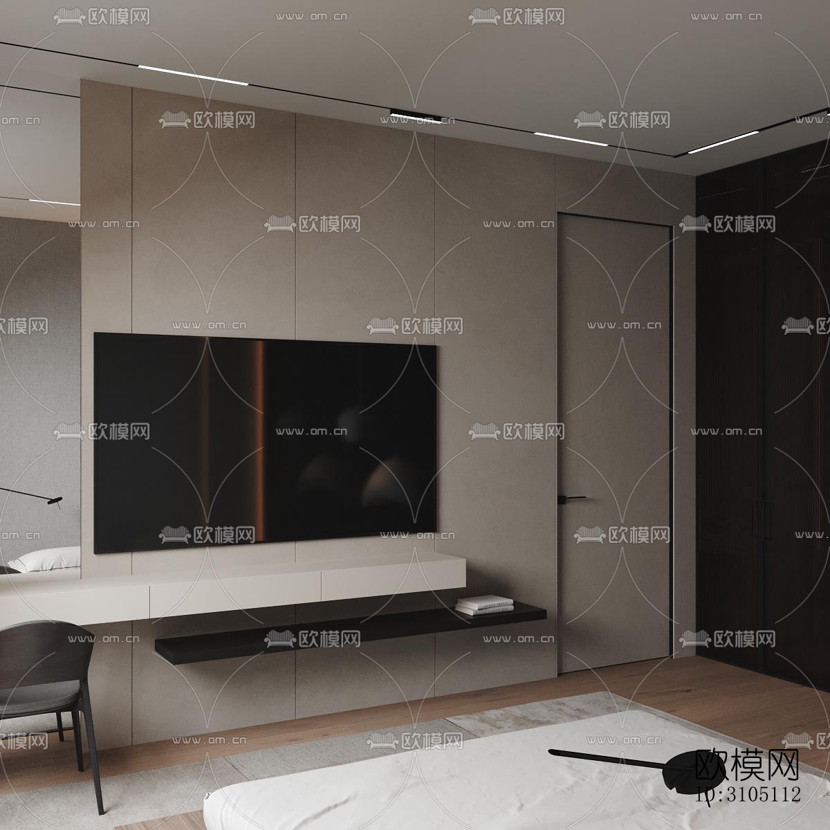 现代平层效果图下载（渲染图2）