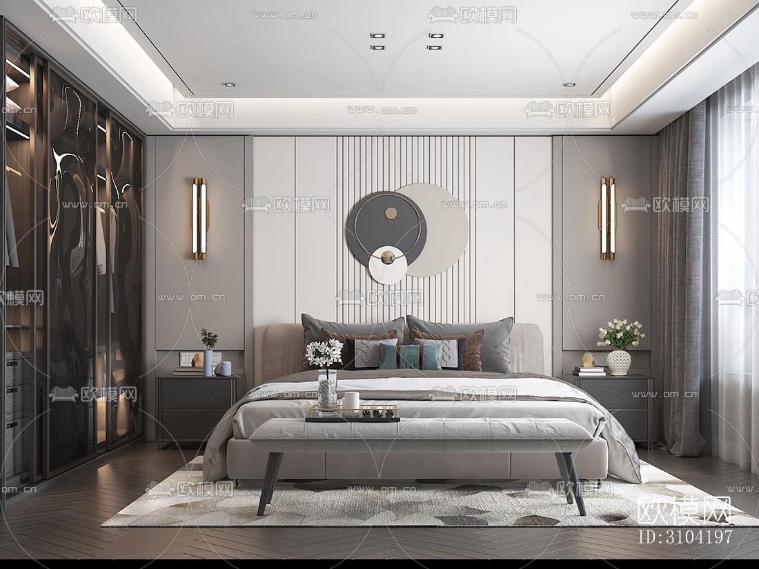 欧式卧室效果图下载（渲染图2）