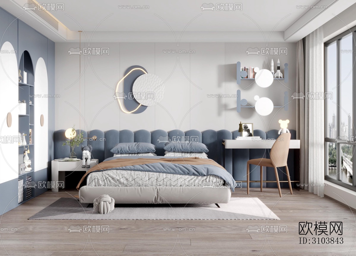 北欧儿童房效果图下载（渲染图4）