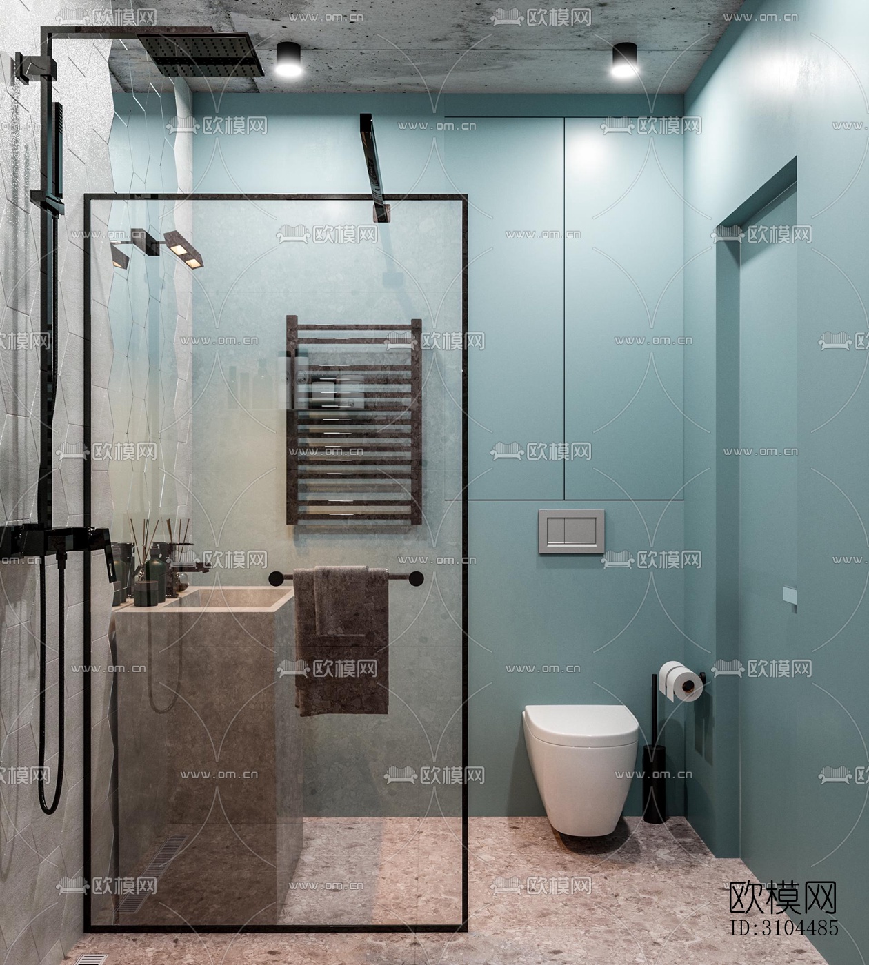 北欧卫生间效果图下载（渲染图3）