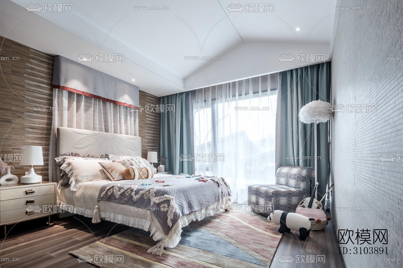 北欧儿童房效果图下载（渲染图3）