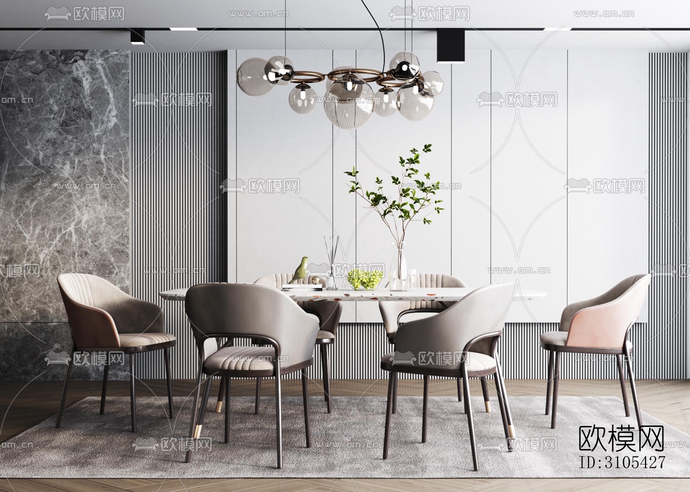 现代餐厅效果图下载（渲染图4）