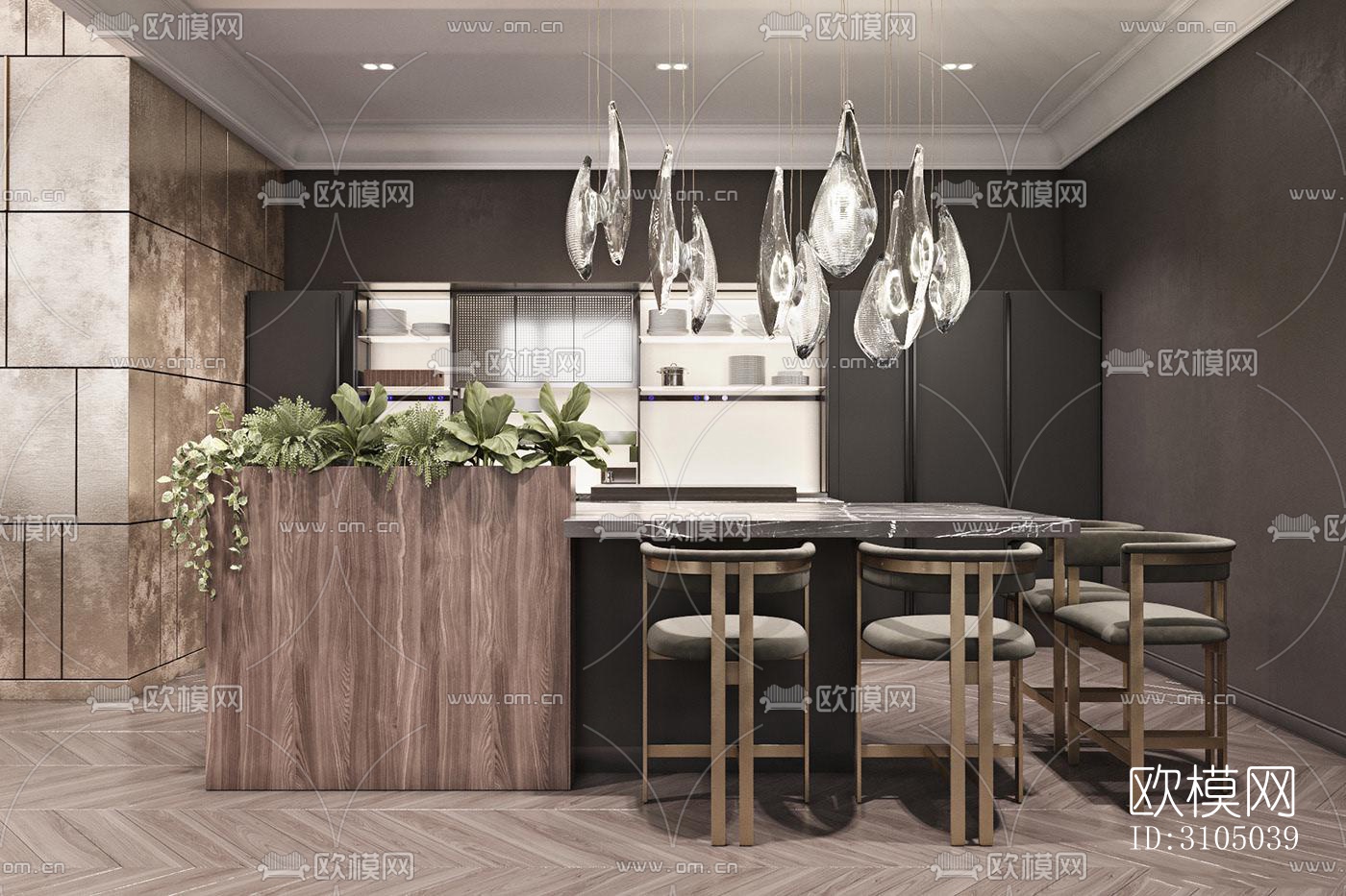 现代厨房效果图下载（渲染图5）