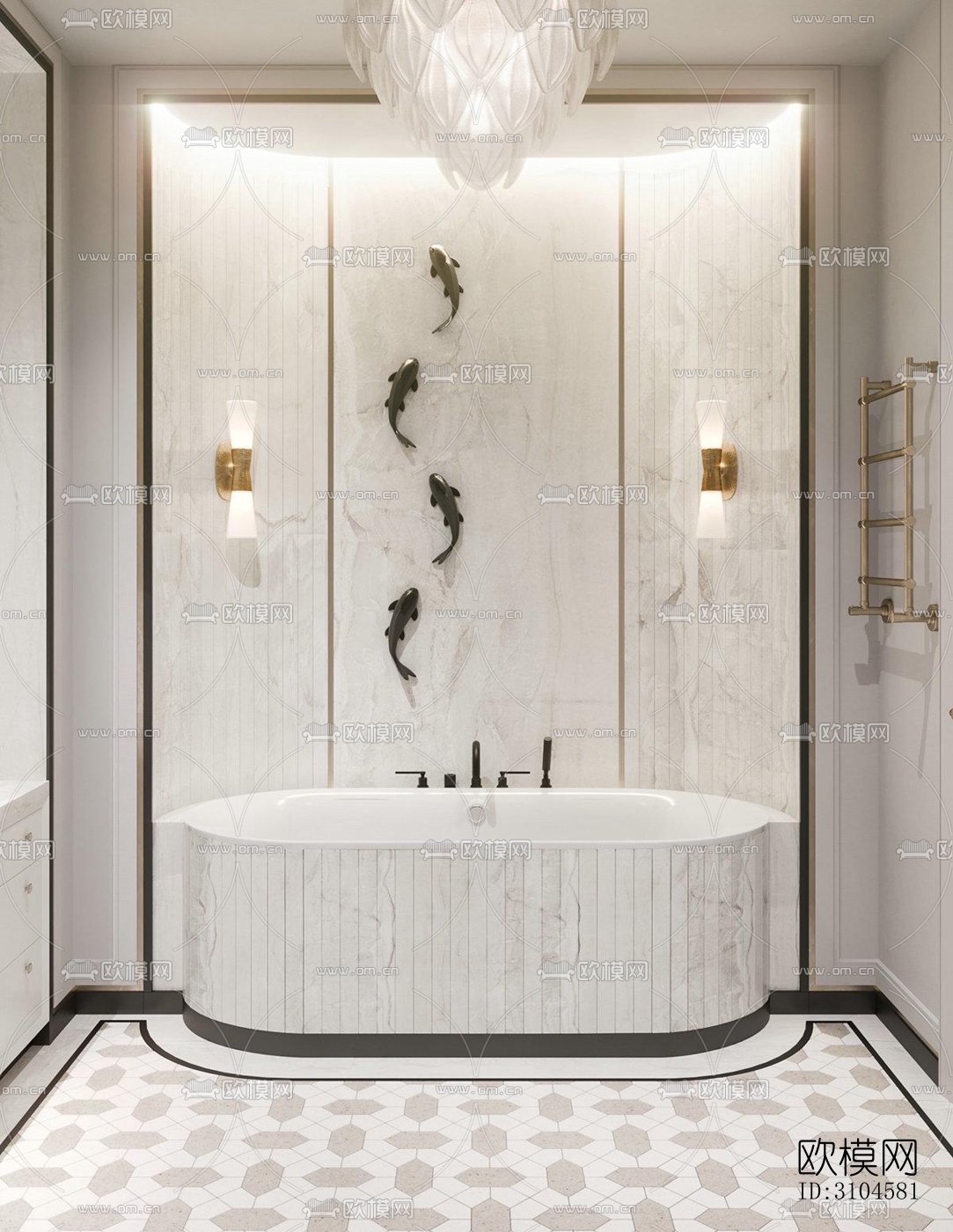 法式卫生间效果图下载（渲染图5）