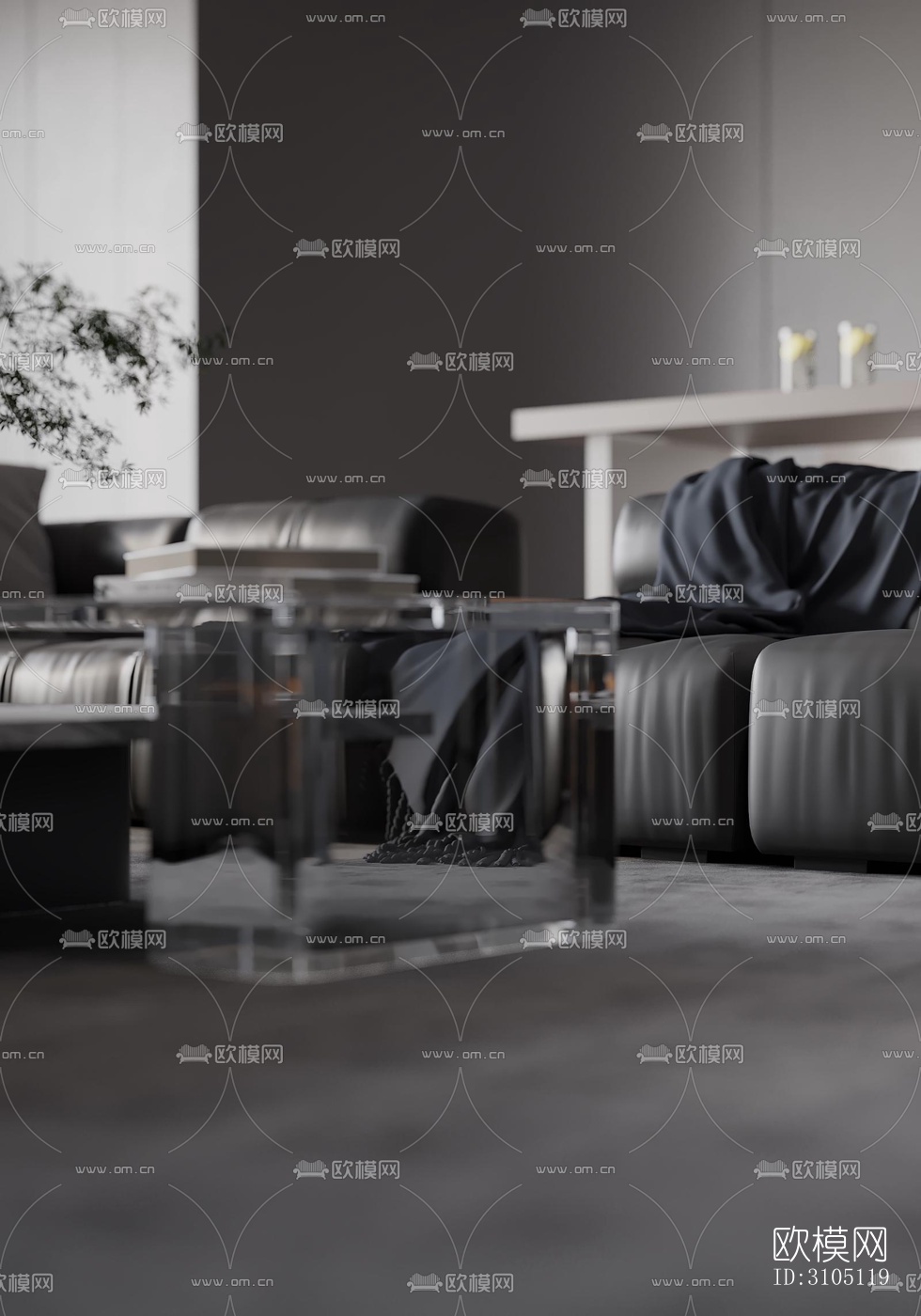 现代平层效果图下载（渲染图12）