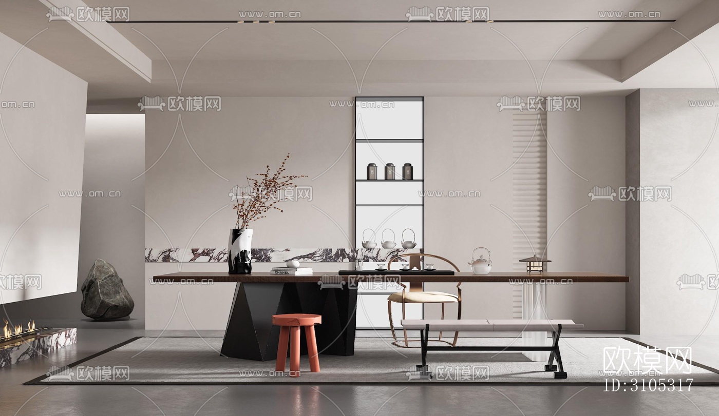 现代茶室效果图下载（渲染图3）