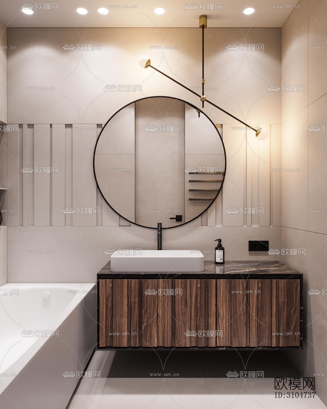 现代卫生间效果图下载（渲染图4）