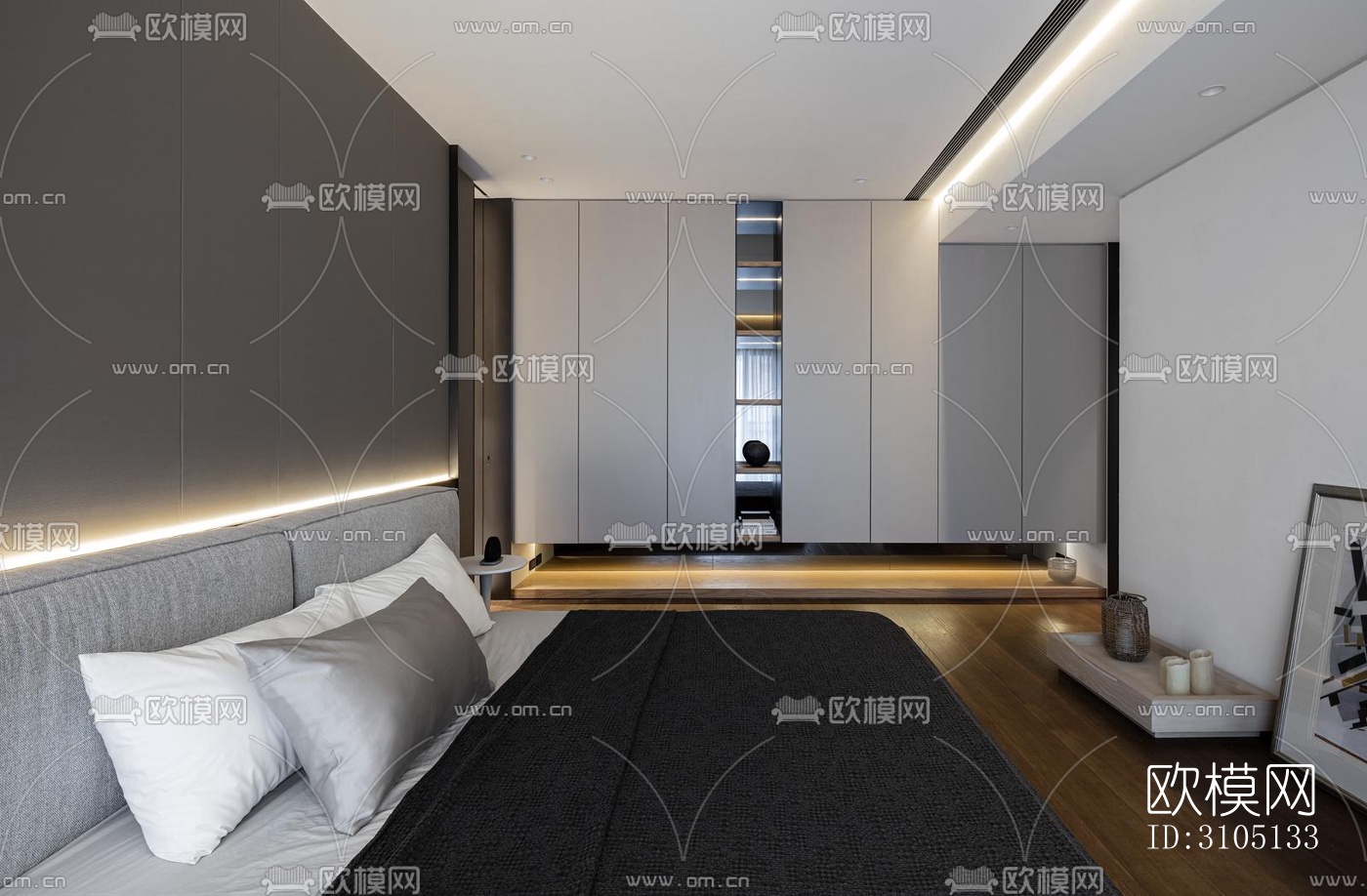 现代平层效果图下载（渲染图3）