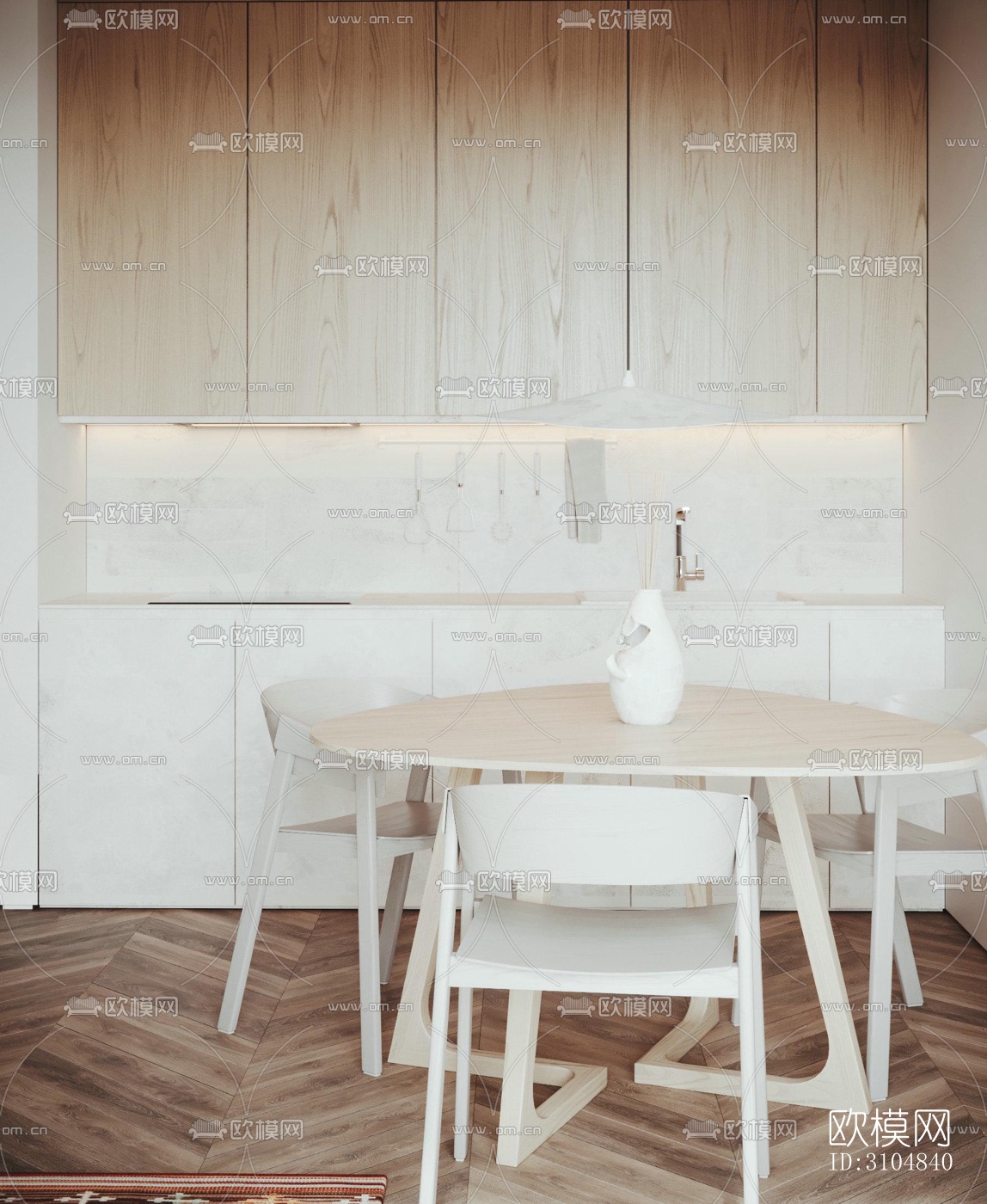 北欧厨房效果图下载（渲染图2）