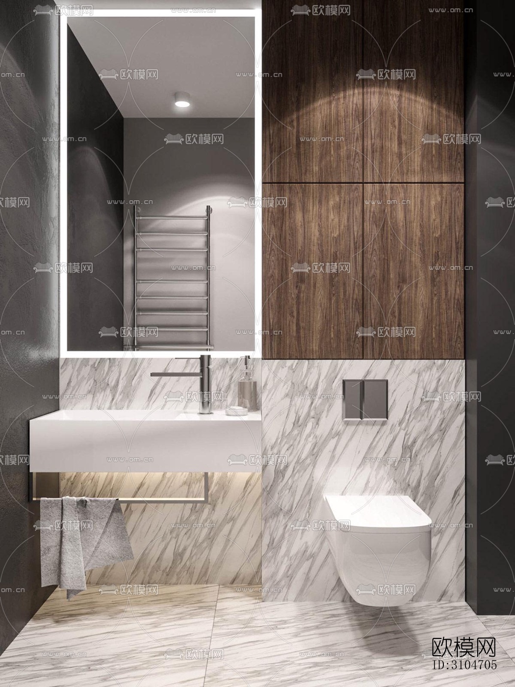 现代卫生间效果图下载（渲染图3）