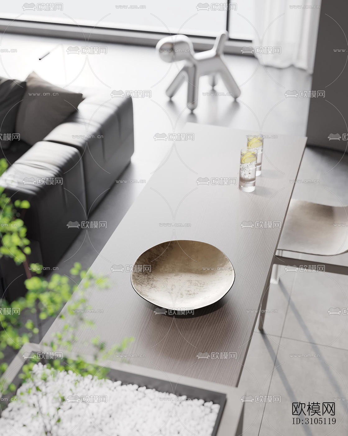 现代平层效果图下载（渲染图5）