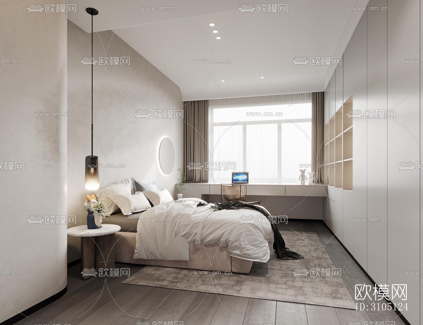 现代平层效果图下载（渲染图1）