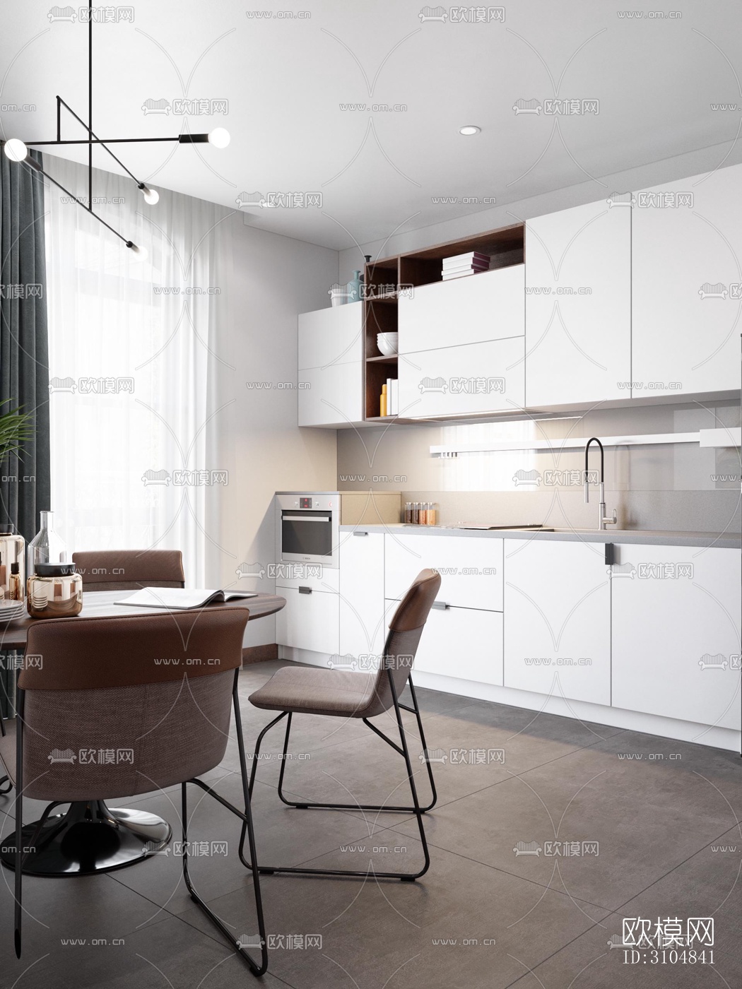 北欧厨房效果图下载（渲染图4）